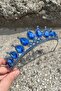 Renata Cobalt Blue Bridal Henna Crown Special Occasion Accessory Women's Crown Hair Accessory – Crown, Crystal Stone - 2