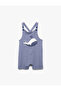 Striped Jumpsuit Salopet with Strap Whale Applique Detail