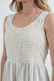 Lace Thick Strap Linen Dress - 6