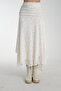 White Lace Lined True to Size Midi-Length Asymmetric Skirt - 7