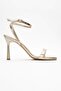 Silver patent thin heeled women's shoes - 9