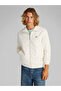Men's white striped pattern windbreaker