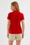 Polo Neck Short Sleeve Stretch Cotton T-Shirt Red - 3
