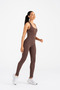 Acid Wash Push-Up Detailed Sports Jumpsuit - 2