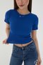 Women's 4 Piece Ribbed 100% Cotton Crew Neck T-Shirt Crop Blouse - 6
