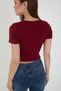 Women's 4 Piece Ribbed 100% Cotton Crew Neck T-Shirt Crop Blouse - 6