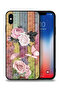 غطاء حماية لهاتف Apple iPhone XS Max بنقشة فراشات الخوخ والورود