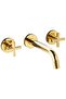 Kaieteur Wall Mounted Sink Faucet, Brass Body, Silver Finish, Dual Lever