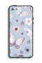 غطاء حماية لجهاز Apple iPhone 5/5s/SE بنقشة فراشات وزهور - 2