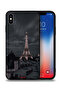 غطاء حماية لجهاز Apple iPhone XS Max بتصميم برج إيفل في الليل