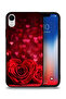 جراب حماية لجهاز Apple iPhone XR بتصميم زهور على شكل قلب وفن تجريدي