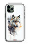 غطاء حماية لجهاز Apple iPhone 11 Pro Max بتصميم فن تجريدي من الذئب - 2