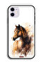 جراب حماية لجهاز Apple iPhone 12 بتصميم حصان تجريدي - 2