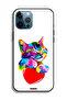 جراب حماية لجهاز Apple iPhone 12 Pro Max بتصميم قطة ملونة - 2