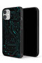 جراب حماية لجهاز Apple iPhone 12 - دوائر فنية رقمية - شاشة متعددة