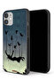 جراب حماية لجهاز Apple iPhone 12 بتصميم طيور تحمل فتاة ساقطة