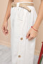 Cream Button Detailed Wide Leg Girl's Belted Trousers 21150 - 4