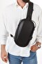 Men's Black USB Outlet Cross Strap Shoulder and Waist Bag