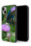 جراب حماية لجهاز Apple iPhone 13 mini بتصميم فراشة تجلس على زهرة