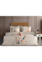 Bohemian Embroidered Cotton Satin Duvet Cover Set - Beige