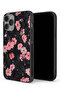 غطاء حماية لجهاز Apple iPhone 14 Pro Max - لون الخوخ والورود الصغيرة