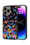 غطاء حماية لهاتف Apple iPhone 15 Pro Max بنقشة فراشات ملونة