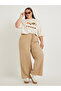Plus Size Solid Wide Leg Pants with Drawstring Waist