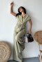 Women's Double Bottom Top Suit Lace-Up Loose Cut Flowy Summer Short Sleeve Kimono Jacket Palazzo Pants - 2