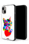 جراب حماية لجهاز Apple iPhone 13 mini بتصميم قطة ملونة