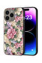 غطاء حماية لجهاز Apple iPhone 15 Pro Max عالي الوضوح مزين بالزهور