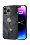 غطاء حماية لجهاز Apple iPhone 15 Pro بتصميم زهور ماسية