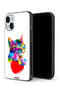 جراب حماية لجهاز Apple iPhone 14 Plus بتصميم قطة ملونة