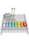 - Wooden Musical Play Set – 2-in-1 Baby Piano & Xylophone Toy with Drum and Mallets