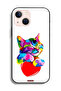جراب حماية لجهاز Apple iPhone 13 mini بتصميم قطة ملونة - 2