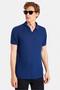 Men's Slim Fit Slim Fit Viscose Fabric Patterned Plain Pique Buttonless Navy Blue Polo Neck T-Shirt - 2