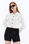 Women's Bomber Gabardine Jacket Snap Button College Denim Jacket with Pockets Colorful Easy to Match Jacket - 2