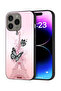 غطاء حماية لجهاز Apple iPhone 15 Pro Max بتصميم فراشات على برج إيفل