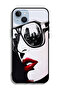 جراب حماية لجهاز Apple iPhone 14 Plus بتصميم وجه فتاة فن تجريدي - 2