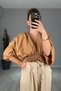 Back Detailed Linen Blouse - 8