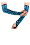 Blue Fish Scale Long Gloves Party Party Costume - 5