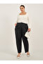 Plus Size Mid Rise Tapered Fit Trousers