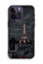 جراب حماية لجهاز Apple iPhone 14 Pro Max بتصميم برج إيفل في الليل - 2