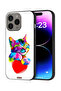 غطاء حماية لجهاز Apple iPhone 15 Pro Max بتصميم قطة ملونة