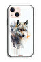 غطاء حماية لجهاز Apple iPhone 13 mini بتصميم فن تجريدي من الذئب - 2