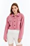 Women's Bomber Gabardine Jacket Snap Button College Denim Jacket with Pockets Colorful Easy to Match Jacket - 6