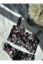 Flower Patterned Capless Brode Black Bustiyer Suit (684t) - 8
