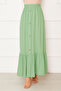 Elastic Waist Button Detailed Hijab Skirt Pistachio Green - 4