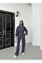 Smoked Women's Waist Elastic Detailed Pocket Zipper Closure Tncl Bottom Top Set - 2