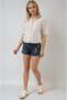 Women's Cream Linen Look Crop Shirt Hzl25S-Bd1203391 - 2