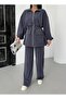 Smoked Women's Waist Elastic Detailed Pocket Zipper Closure Tncl Bottom Top Set - 4